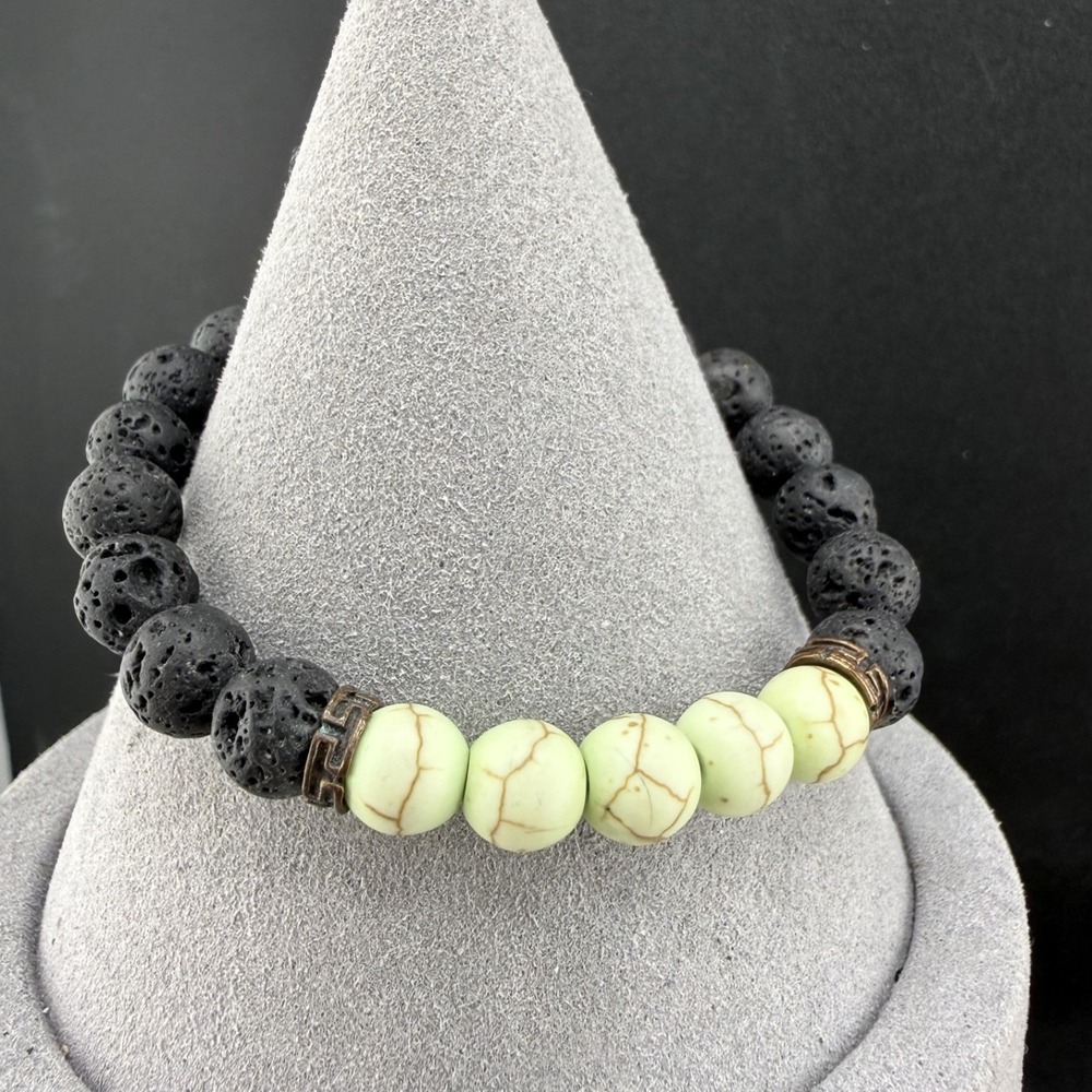 Lava‎ Rock Bracelet Beaded 6.5"